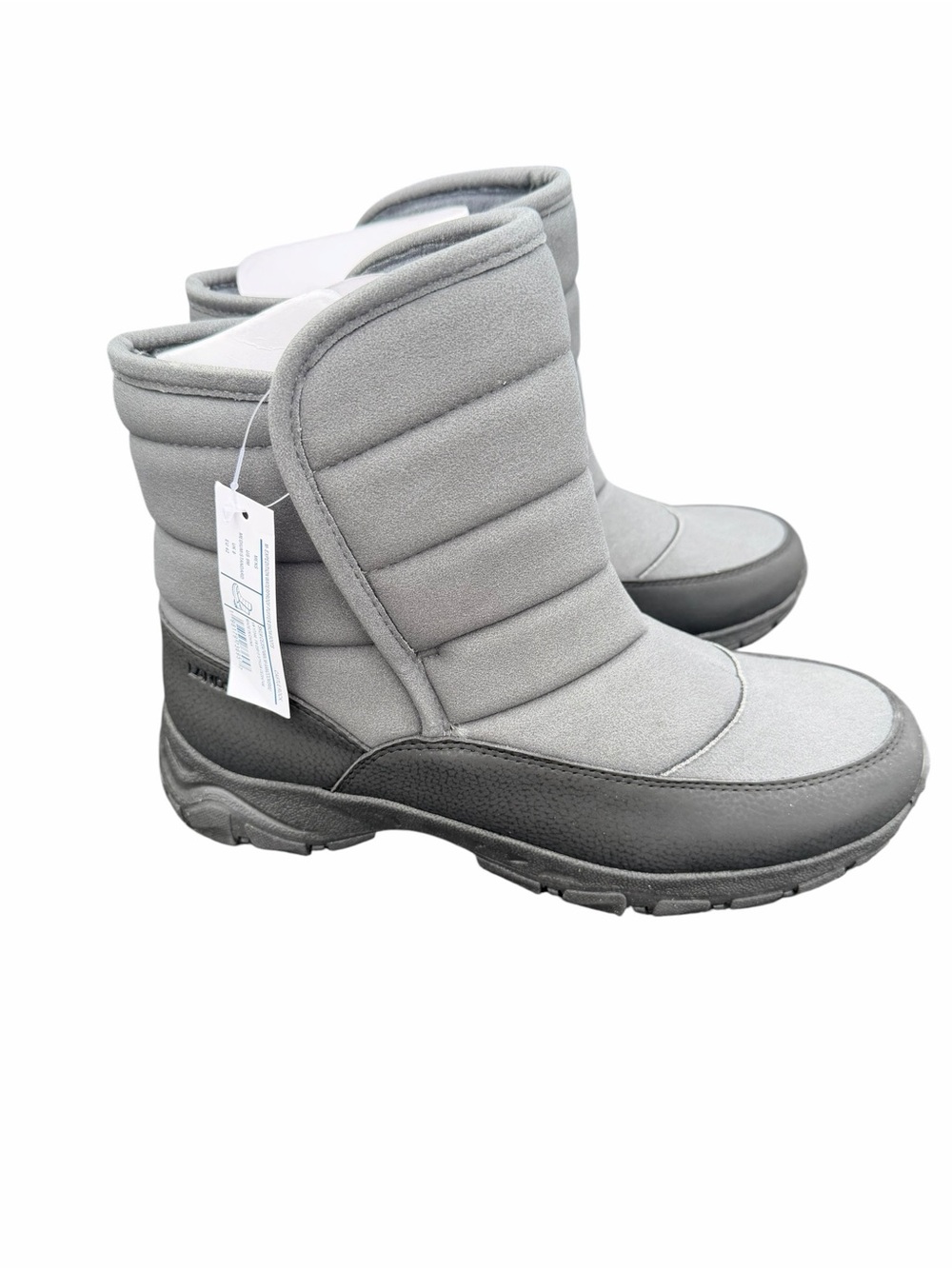 Lands End Expedition Men’s Waterproof Insulated Slip On Winter Boots Gray NWOB 9